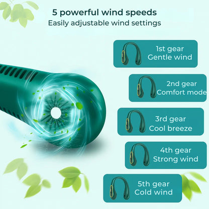 Compact Personal Neck Fan – Rechargeable Bladeless Cooler