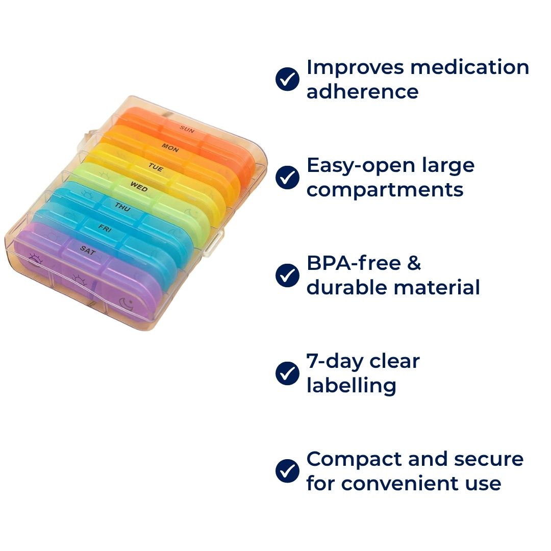 Daily Pill Box - Easy Open Large Capacity Organizer