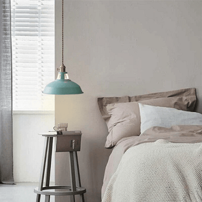 Retro Pastel Pendant Light - Chic Metal Glow