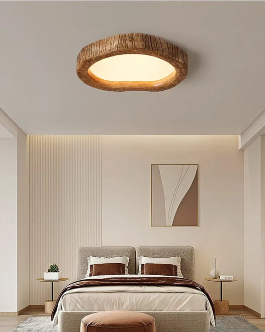 Rustic Wooden Ring Ceiling Light - Befez