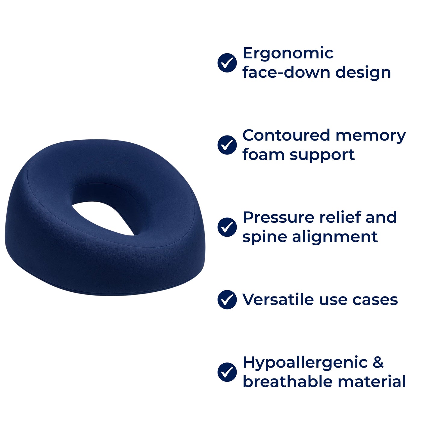Contoured Memory Foam Face Pillow for Stomach Sleepers