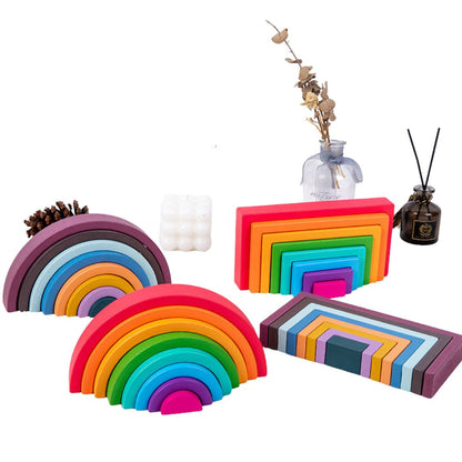 Colorful Wooden Building Blocks for Kids