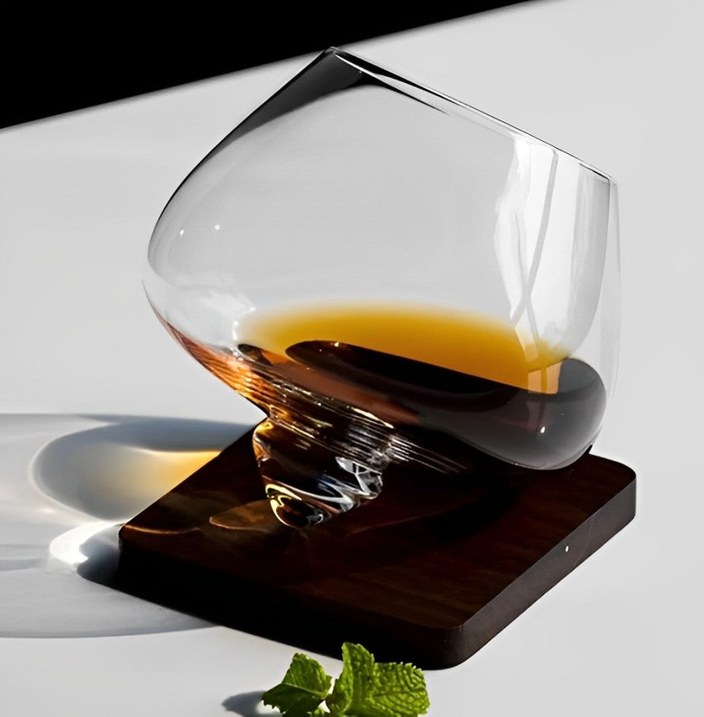 Premium Bar Glass - Rotating Tumbler for Beer, Wine, Cocktails
