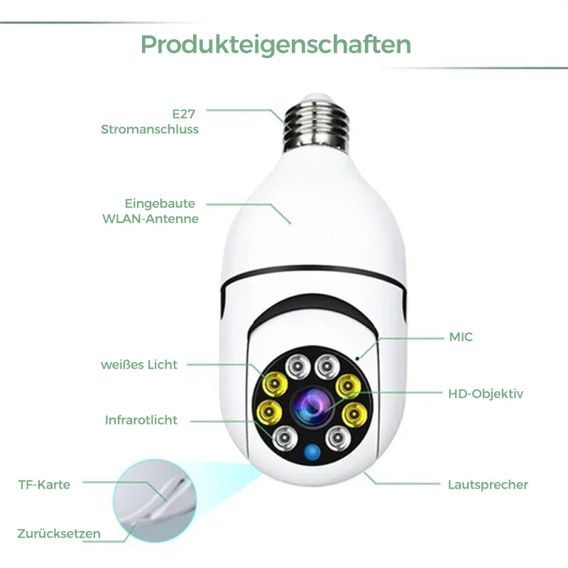 Smart WiFi Security Camera Light Bulb