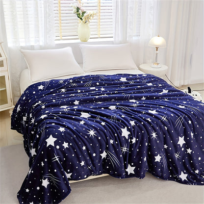 Cozy Fleece Throw Blanket with Galaxy Print