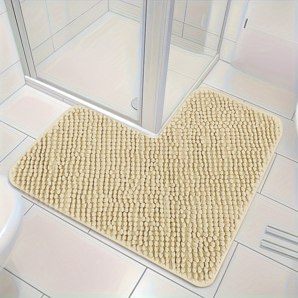 Soft L-Shaped Bathroom Mat with Grip