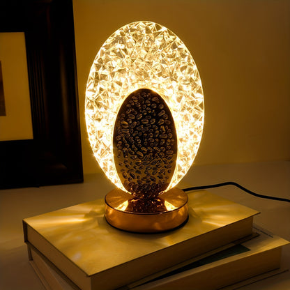 Decorative USB Desk Lamp with Soft Feather Shade