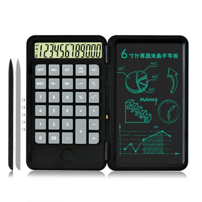 Compact 2-in-1 Calculator with Large Erasable Notepad