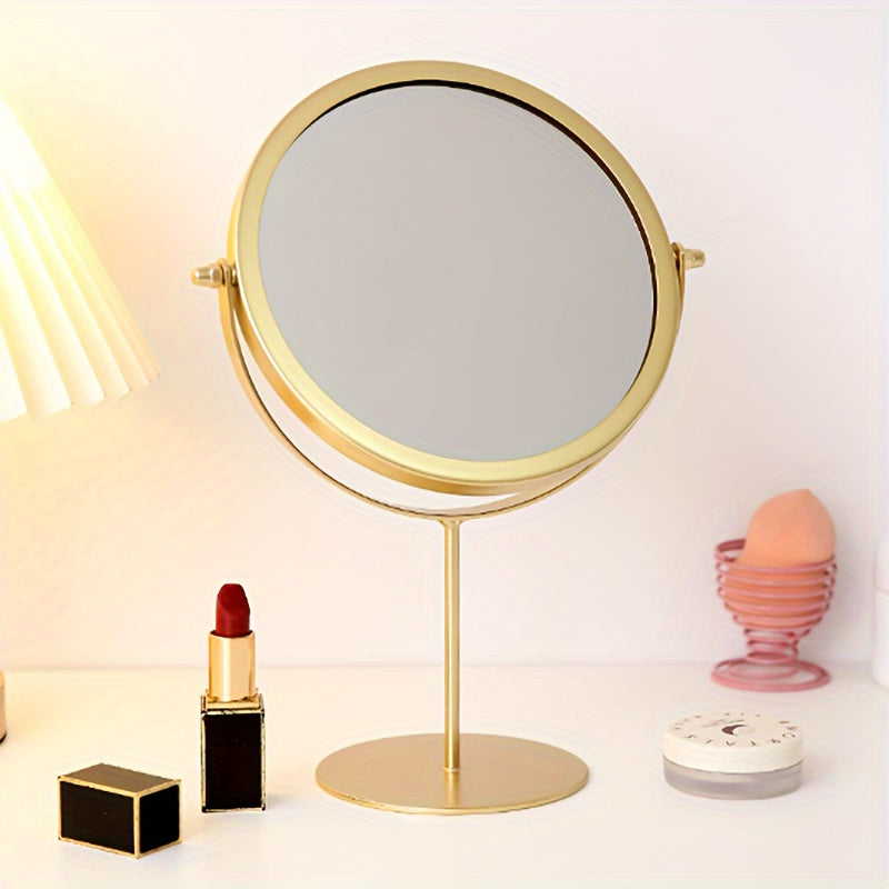 Classic Round Makeup Mirror with Metal Stand