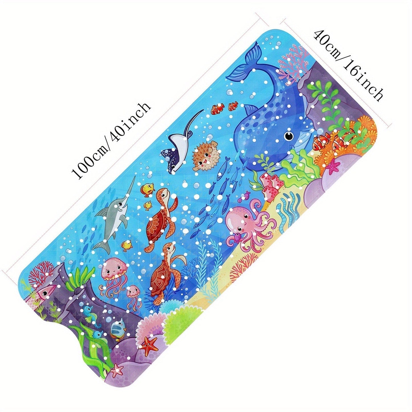 Soft Grip Bathtub Mat with Suction Cups for Kids
