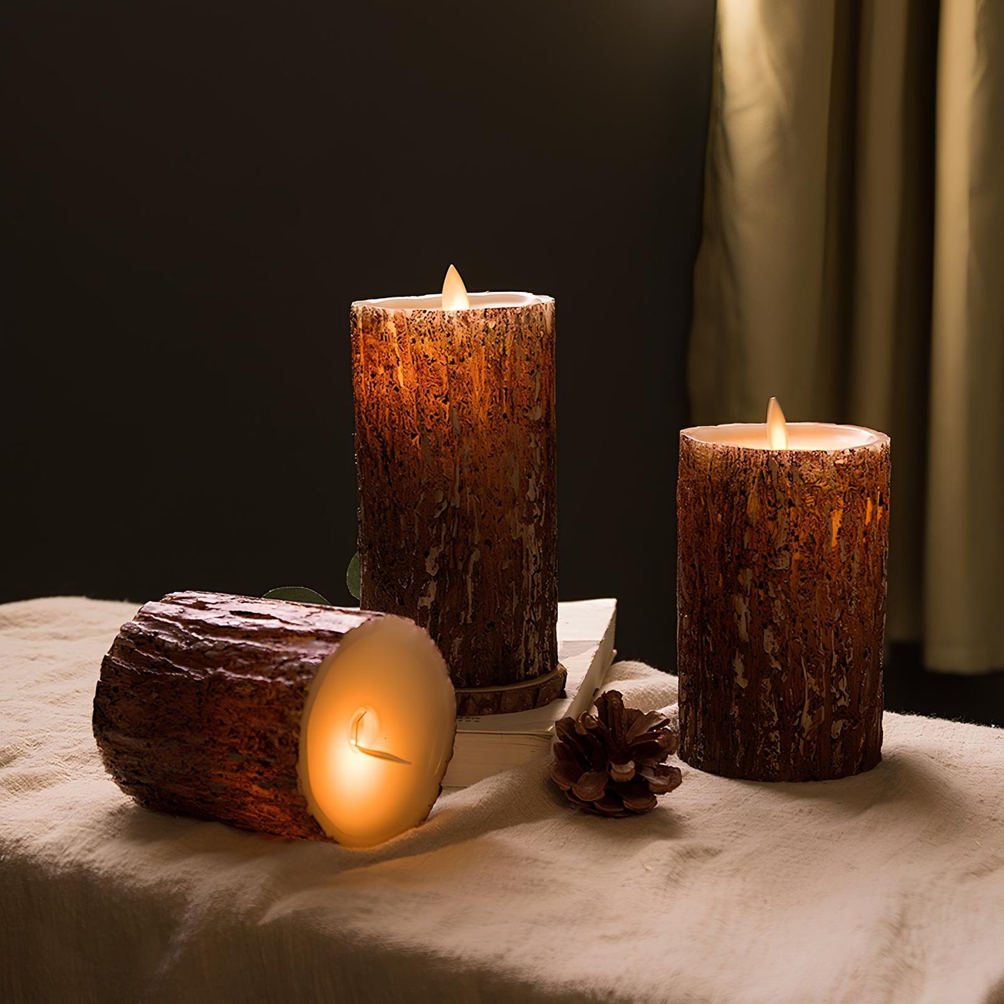 Warm White Flicker LED Candles with Realistic Wax Look