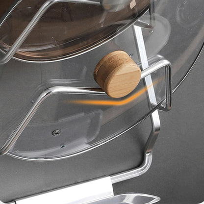 Sturdy Wall Mount Pot Lid Organizer Rack