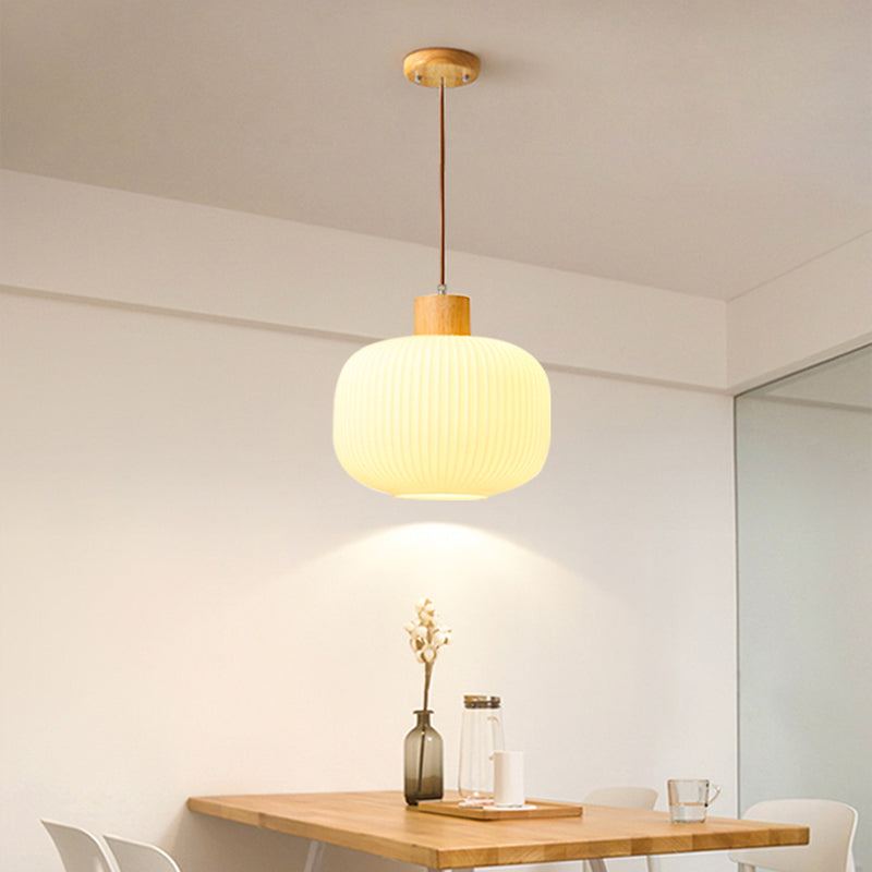 Rustic Wooden Glass Pendant Light