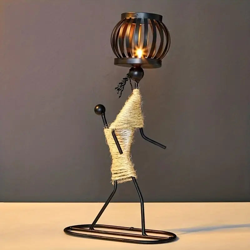 Unique Vintage Metal Candle Holder