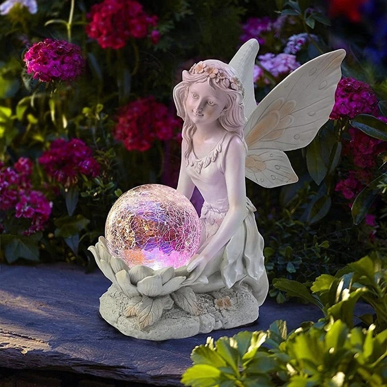 Befez Outdoor Solar Powered Fairy Figurine Decor