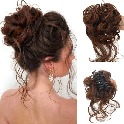 Easy Clip-in Bun for Curly Hair with Volume