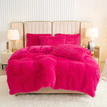Cozy Soft Plush Duvet Cover Set with Zipper