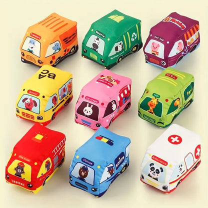 Soft 2-in-1 Plush Car Toy Set with Play Mat