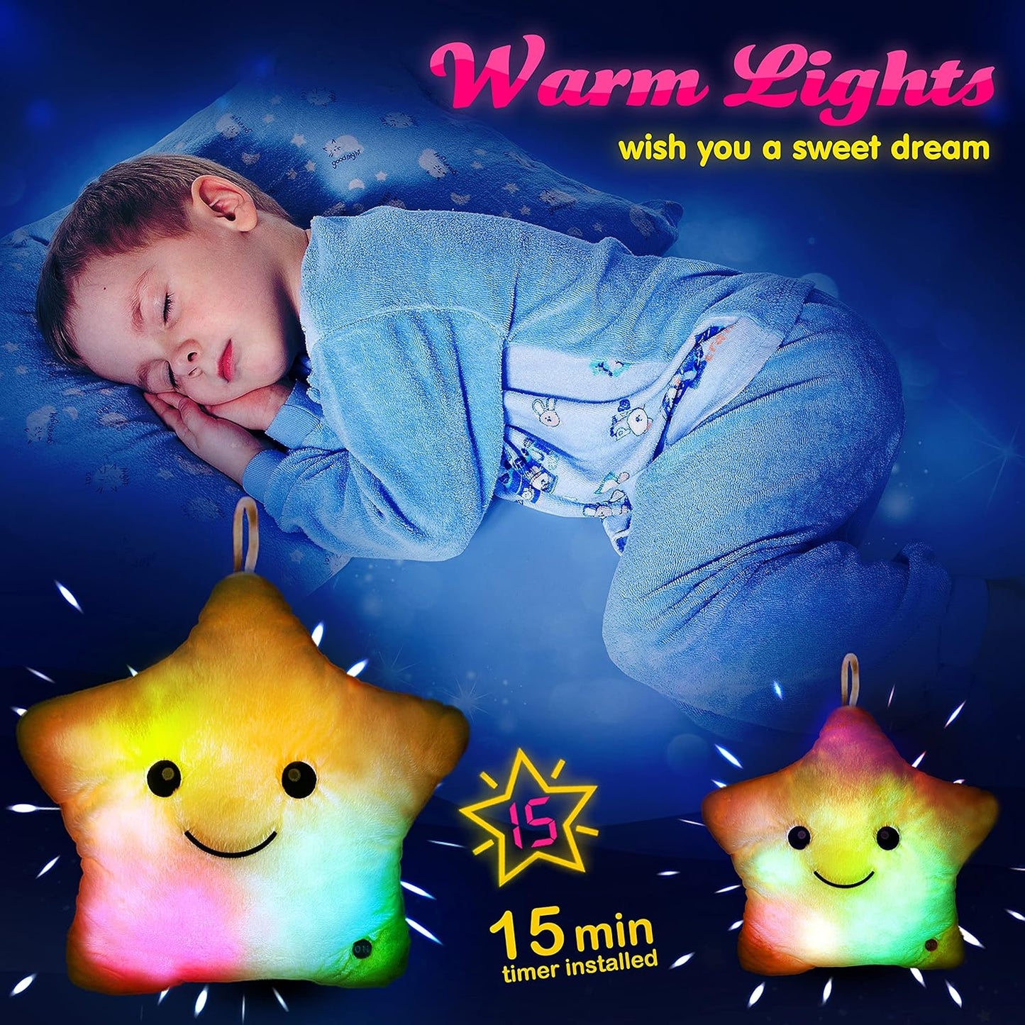Befez | Soft LED Night Light Plush Pillow for Kids