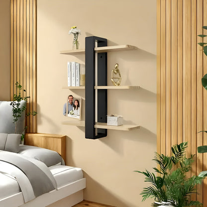 Rustic Wooden Wall Shelf 3 Tier Storage