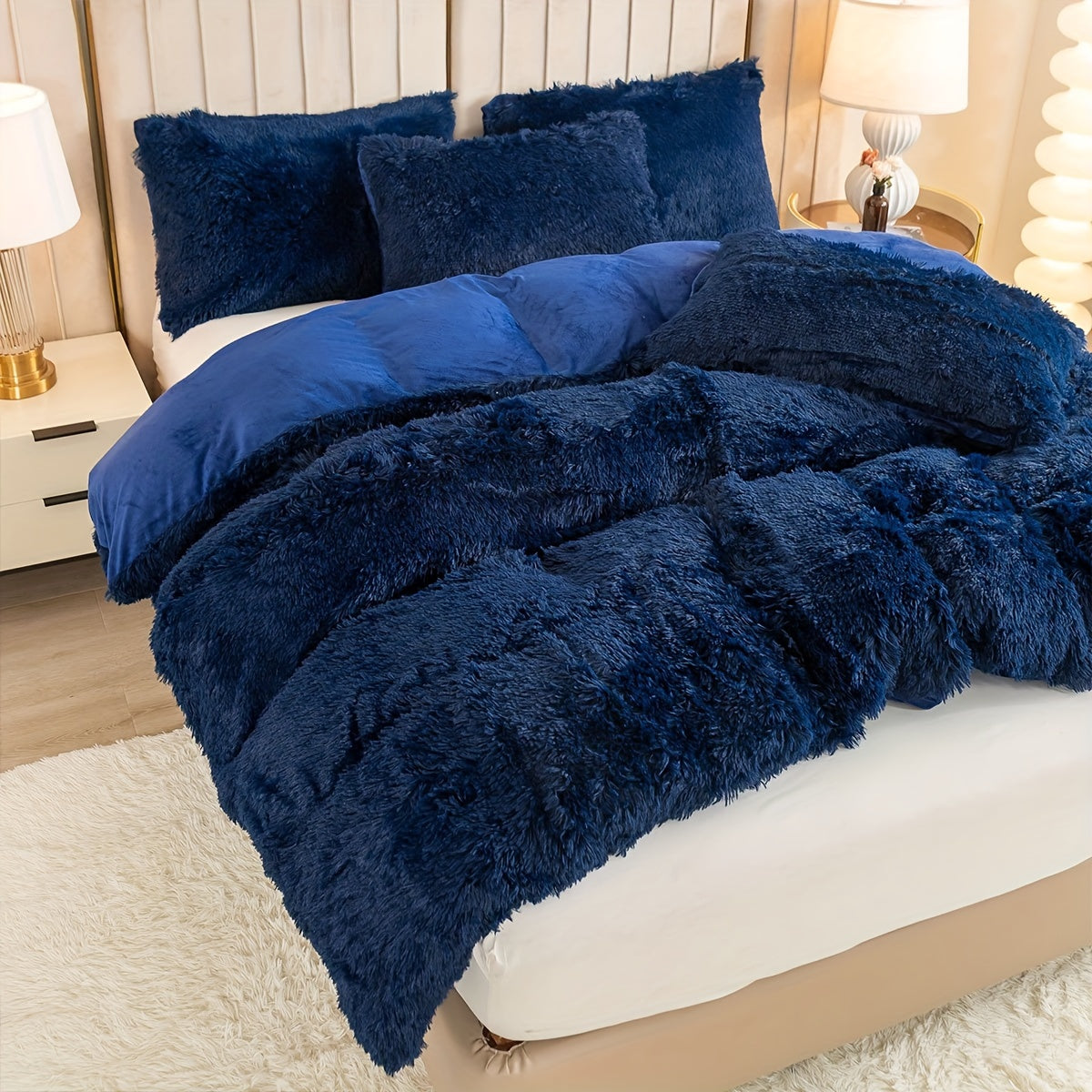 Cozy Soft Plush Duvet Cover Set with Zipper