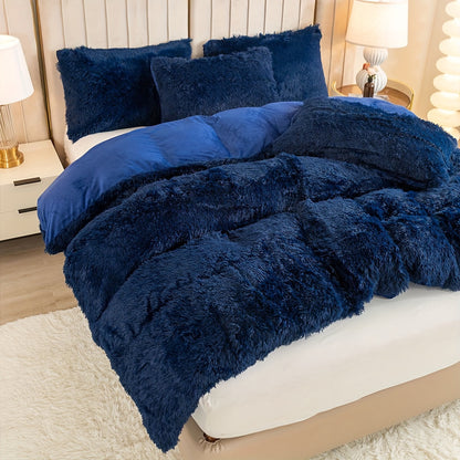 Cozy Soft Plush Duvet Cover Set with Zipper