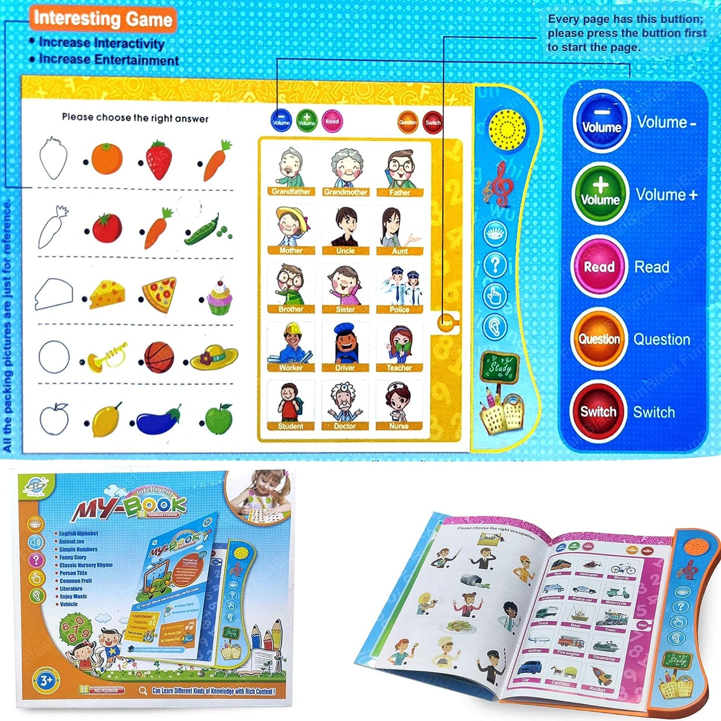 Fun Learning Interactive Sound Book with Pen