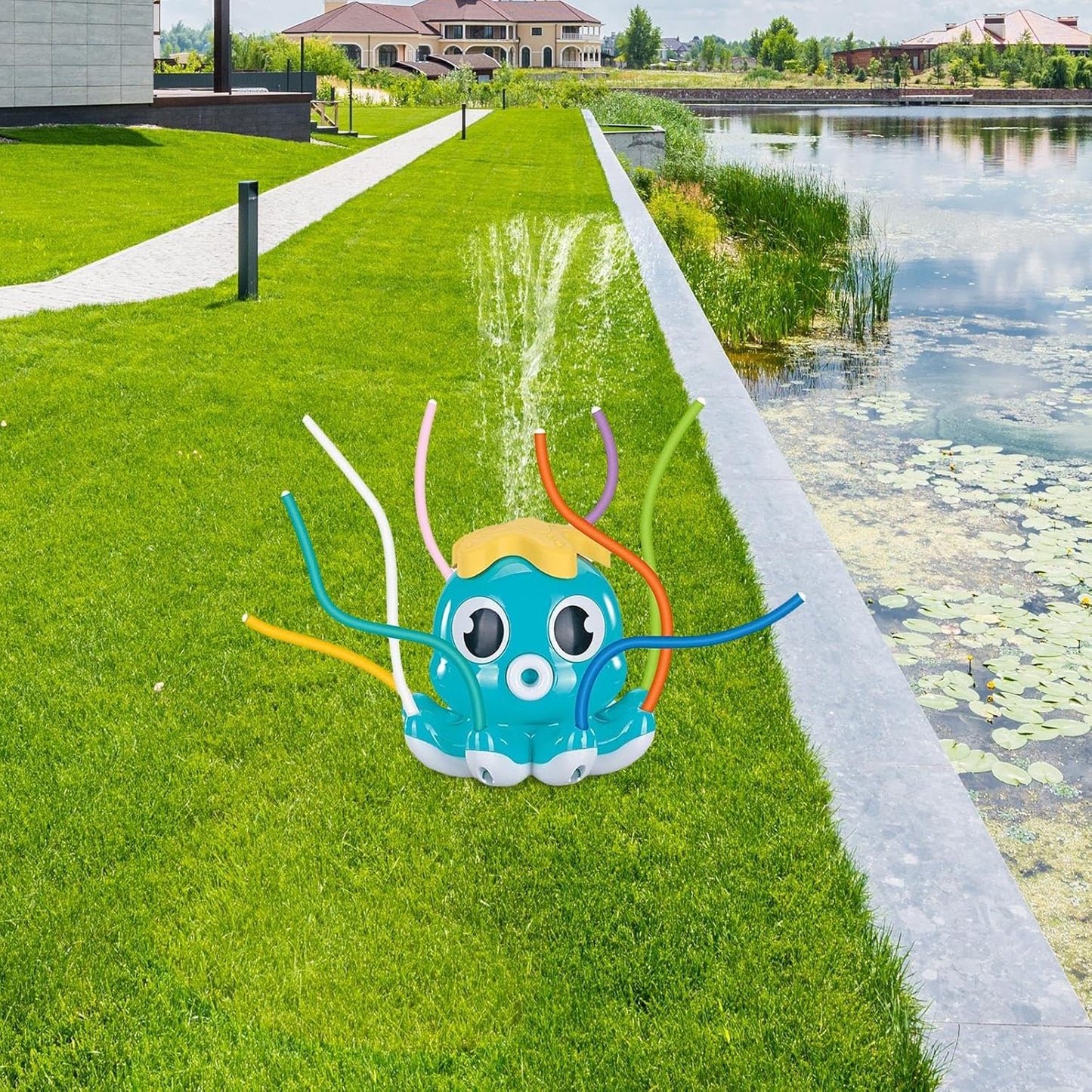 Colorful Kids Octopus Water Sprinkler Toy