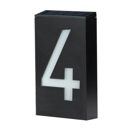 Solar Powered House Number Sign