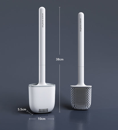 Hygienic Toilet Brush with Soft Silicone Bristles