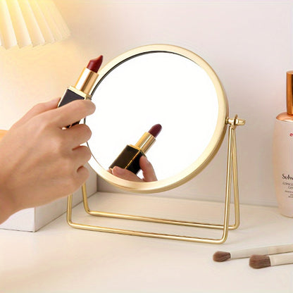 Classic Round Makeup Mirror with Metal Stand