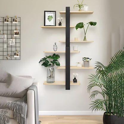 Rustic Wooden Wall Shelf 3 Tier Storage