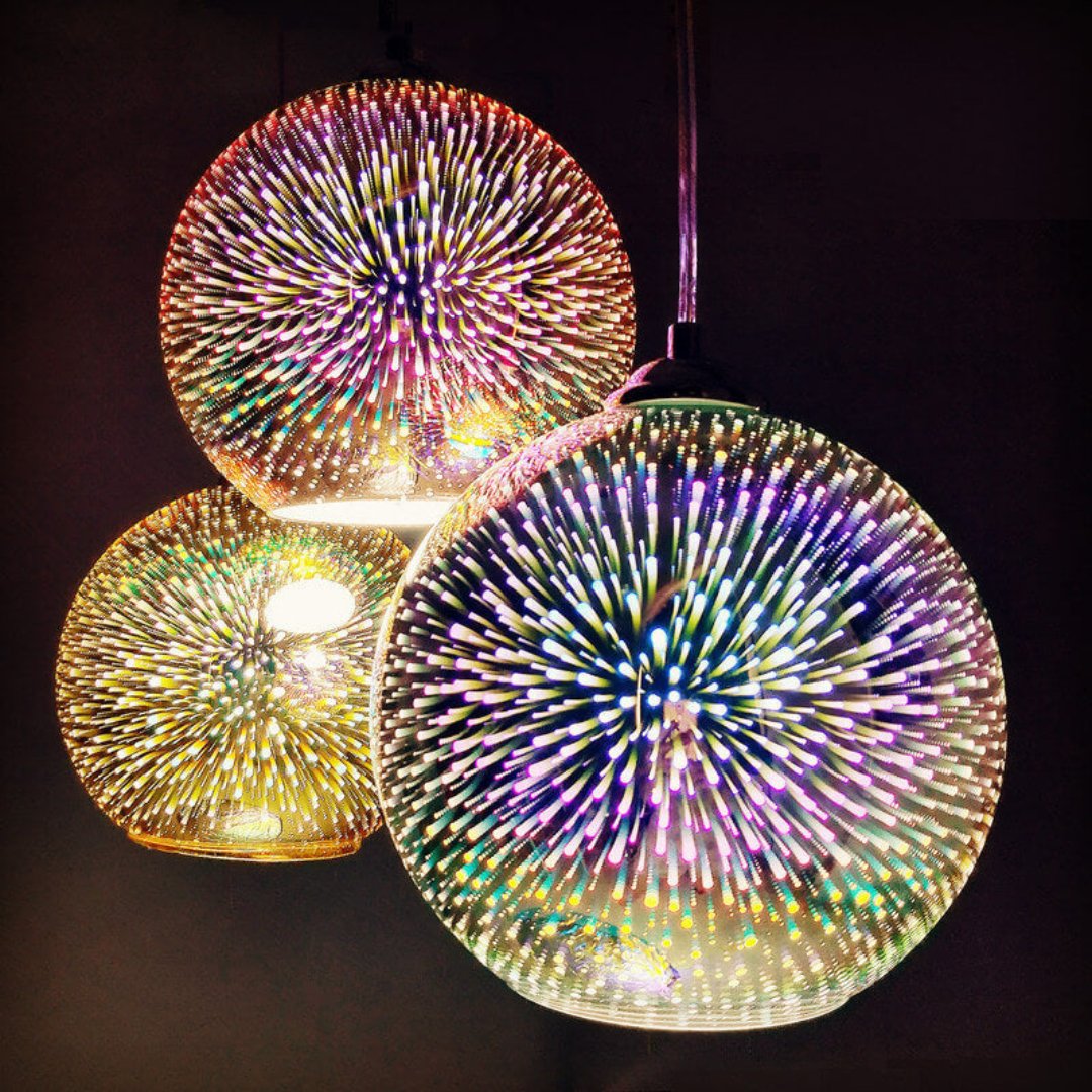 Vibrant Colorful Glass Globe Pendant Light
