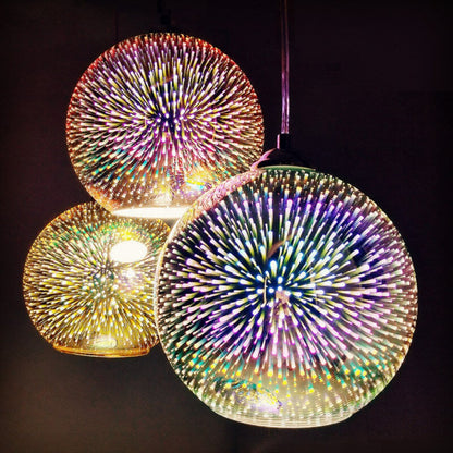 Vibrant Colorful Glass Globe Pendant Light