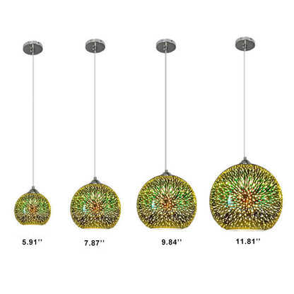Vibrant Colorful Glass Globe Pendant Light