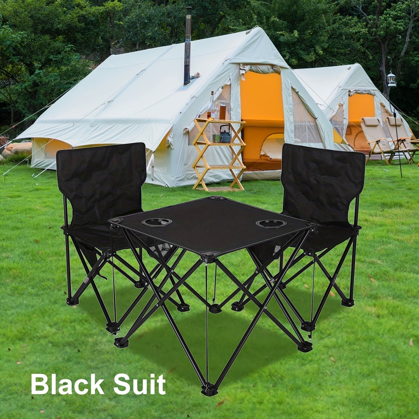 Compact Outdoor Patio Set with 2 Chairs and Table