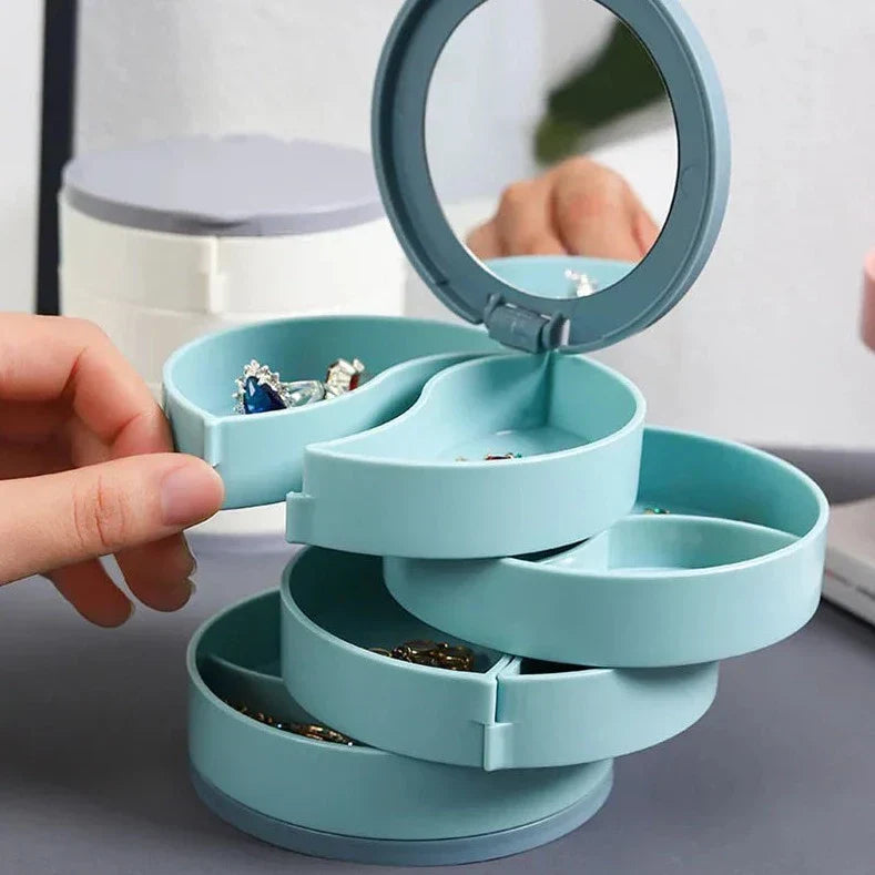 Spinning 3-Tier Jewelry Box Storage Organizer