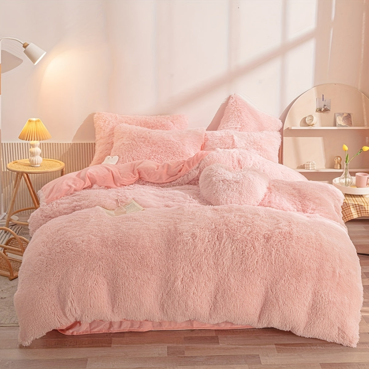 Cozy Soft Plush Duvet Cover Set with Zipper