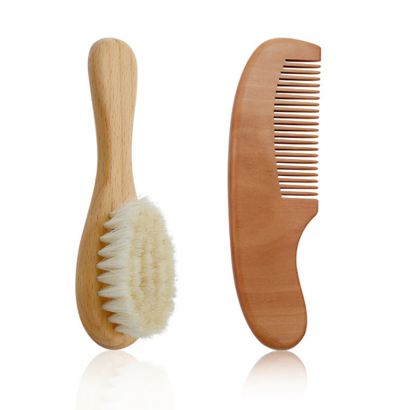Gentle Baby Hair Brush Set with Wood Comb