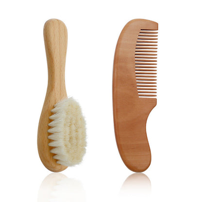 Gentle Baby Hair Brush Set with Wood Comb