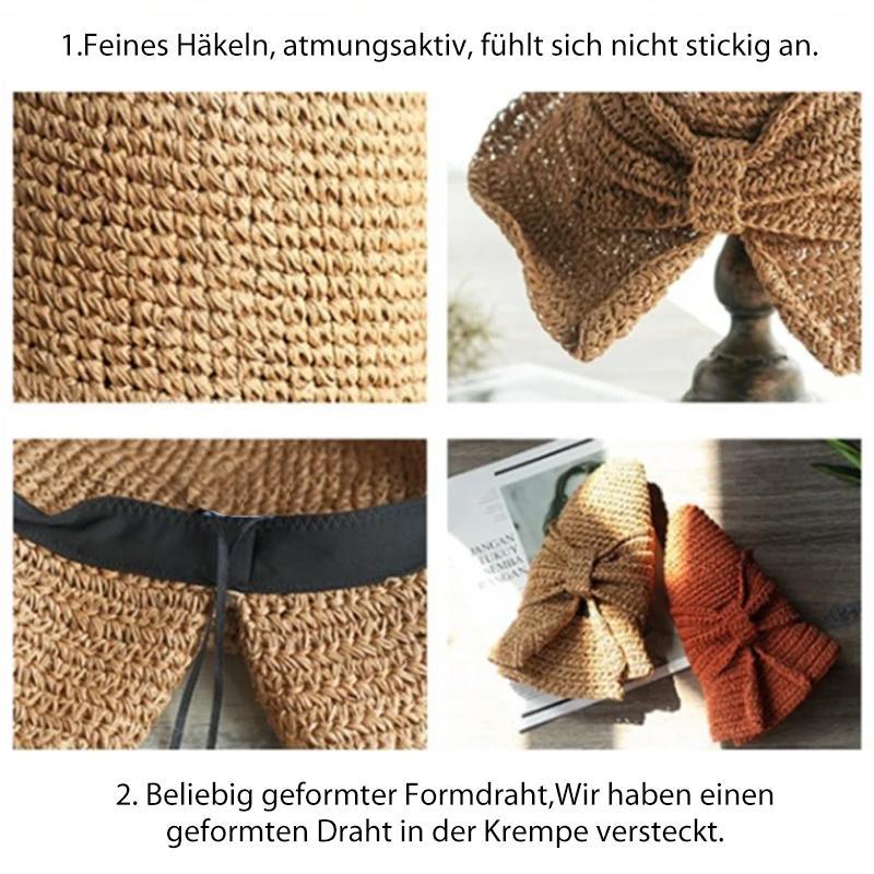 Classic Foldable Straw Hat with Ribbon