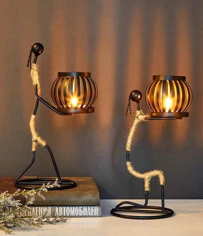 Unique Vintage Metal Candle Holder
