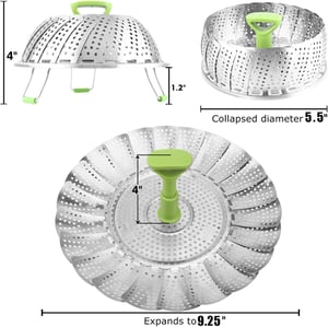 Easy Fold Stainless Steel Vegetable Steamer Basket