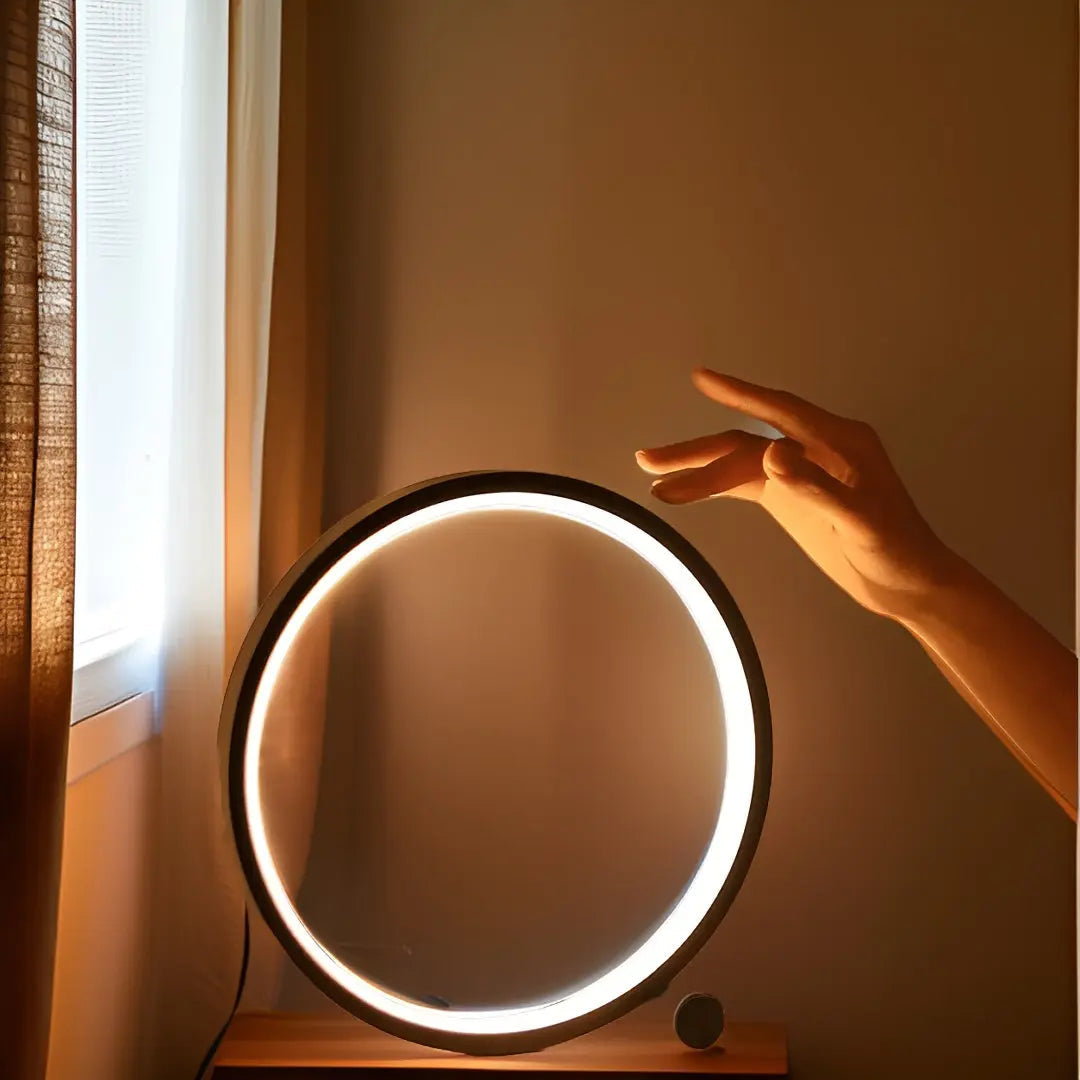 Stylish Round Table Lamp with LED Touch Dimmer