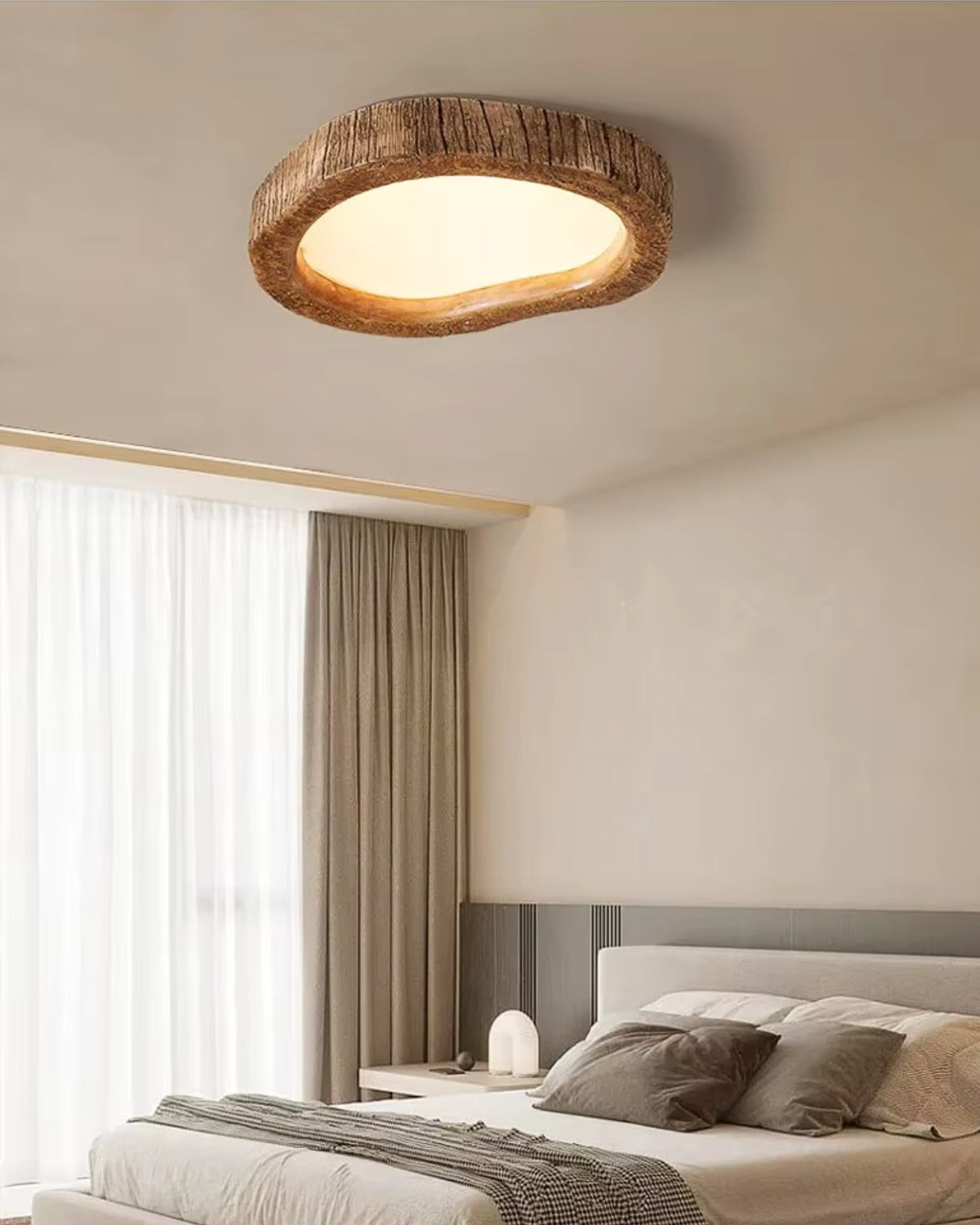 Rustic Wooden Ring Ceiling Light