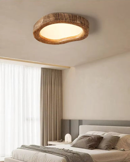 Rustic Wooden Ring Ceiling Light