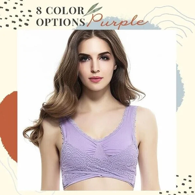 Comfortable Cross Over Lace Wire Bra