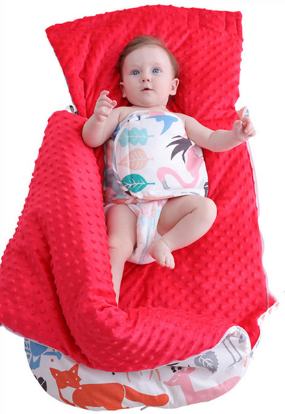 Soft Baby Sleep Sack with Hooded Minky Blanket