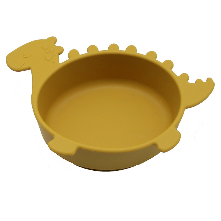 Soft Silicone Baby Bowl - Fun Dinosaur Grip Bowl