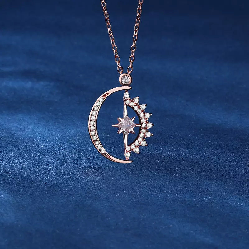 Celestial Star Moon Pendant Necklace
